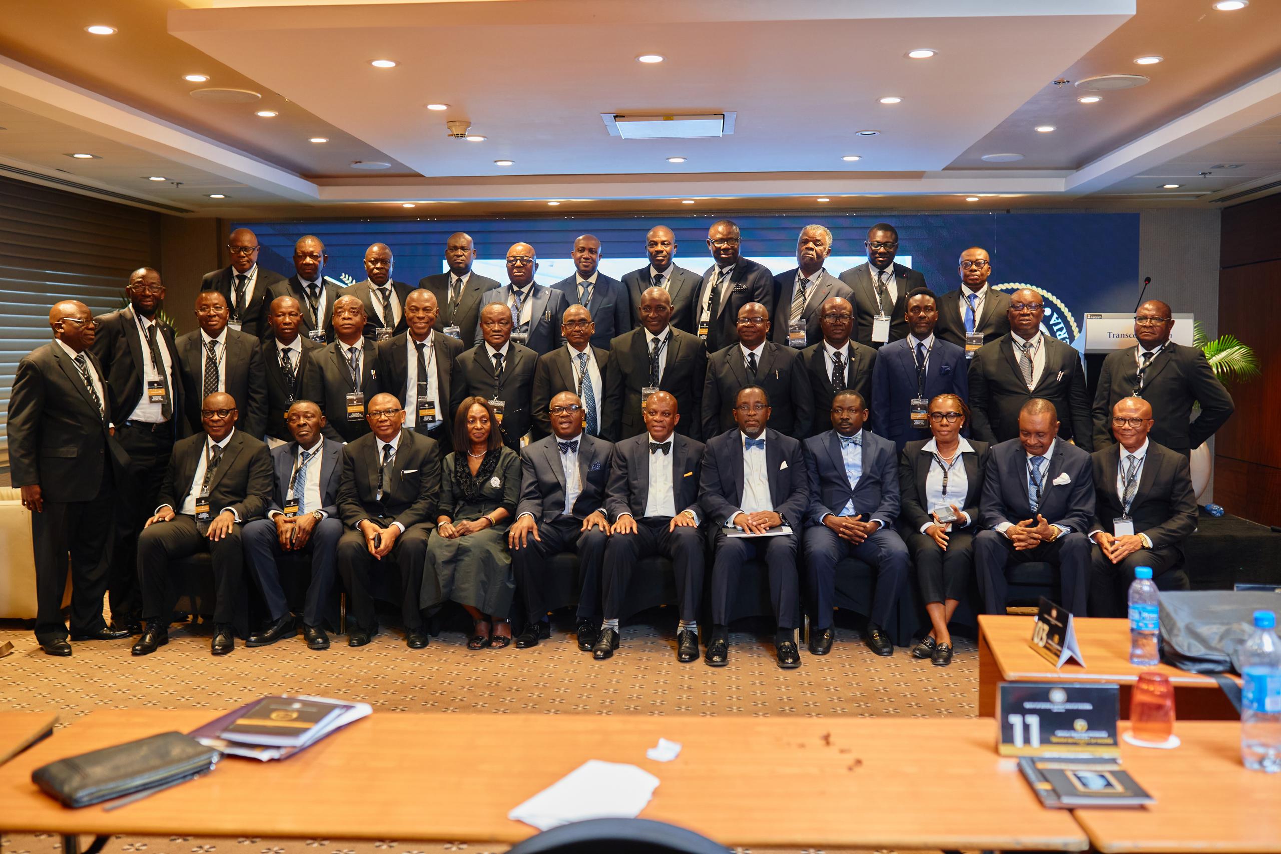 Legal professionals in courtroom